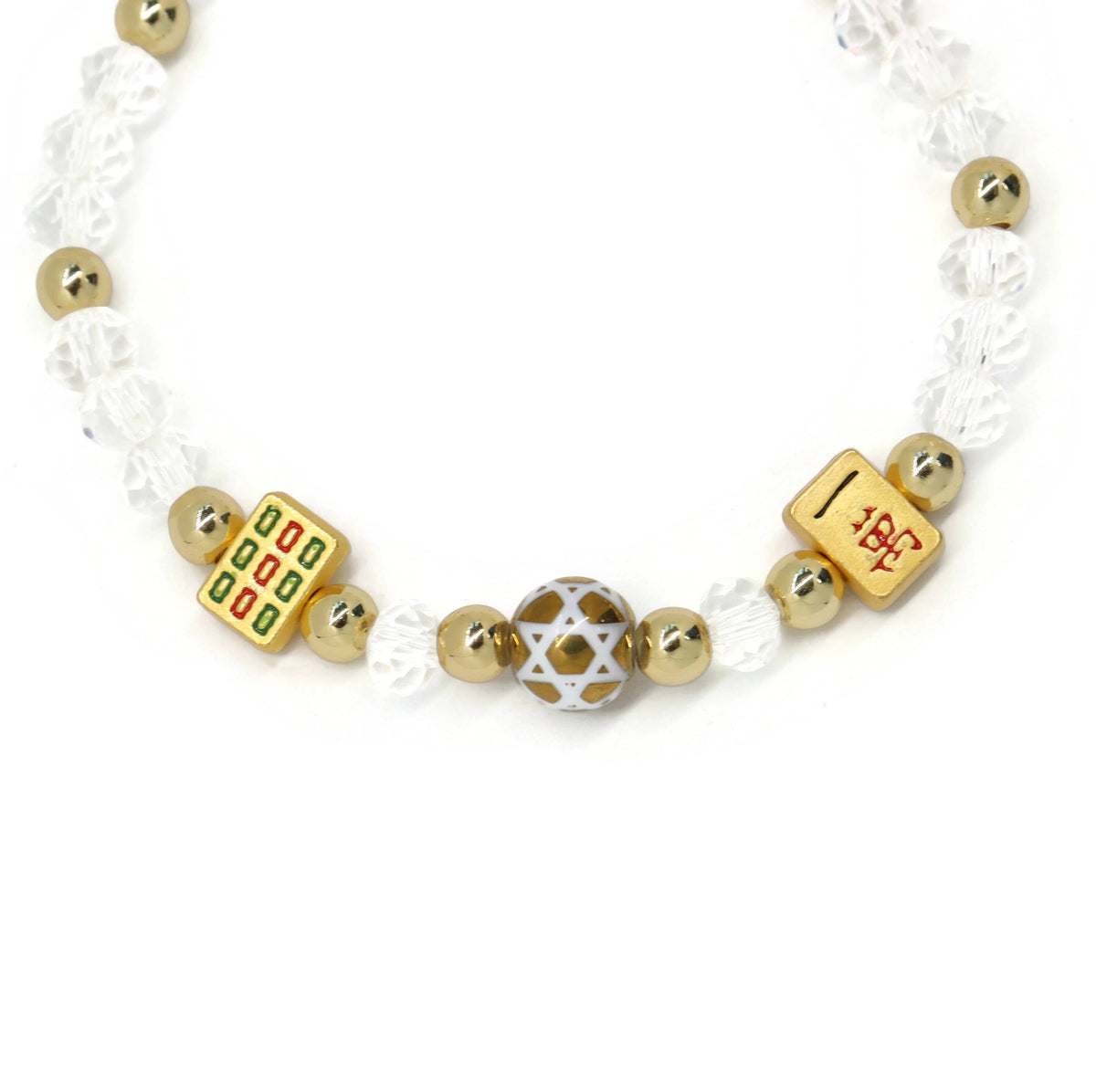 Mahjong Gold & White Bracelet