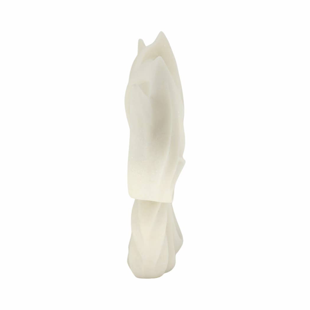 Decorative Sculpture - White Quartz Resin Butterfly, 16 in.