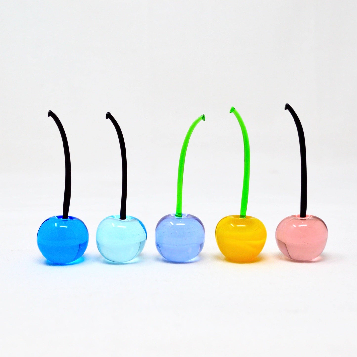 Murano Glass Cherries, Lifelike, Multi-Color, Made in Italy (each)