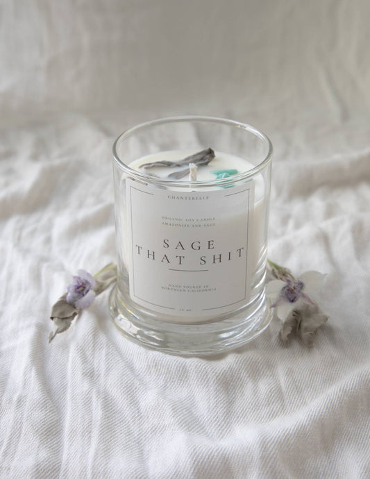 Sage That Shit with Sage & Amazonite Organic Soy Candle 10oz