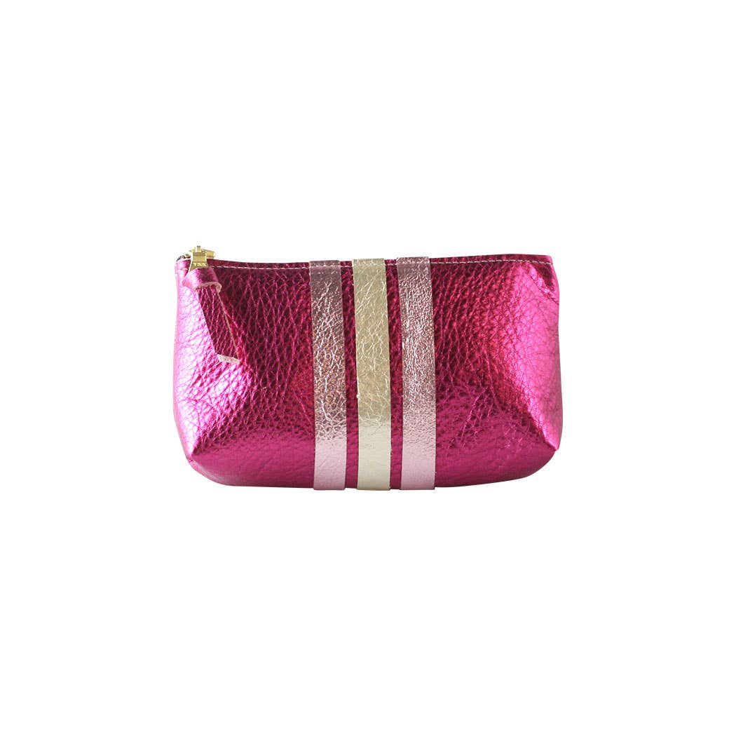 The Metallic Stripe Smaller Makeup Clutch