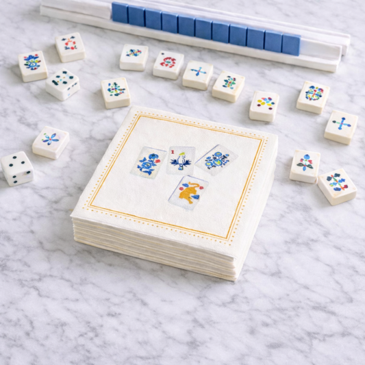Linen-Feel Cocktail Napkins, Mahjong 2