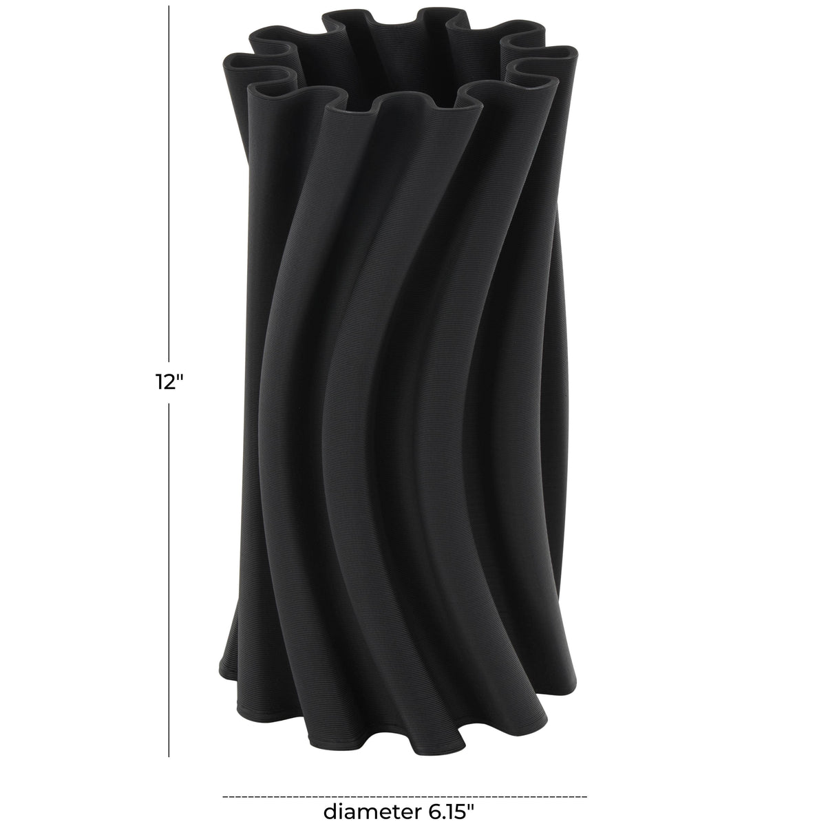 Contemporary Black Ceramic Vase -