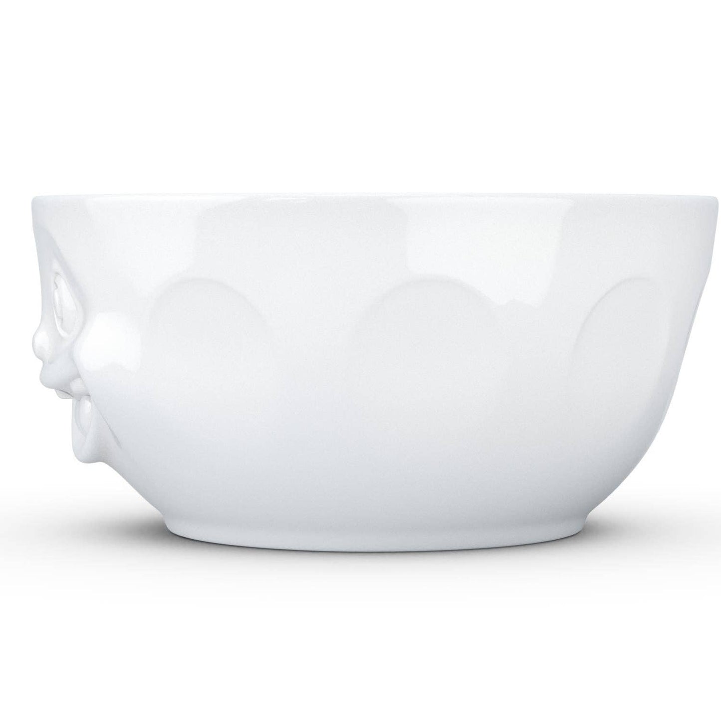 Big Porcelain Serving Bowl, 'Out of Control' Face