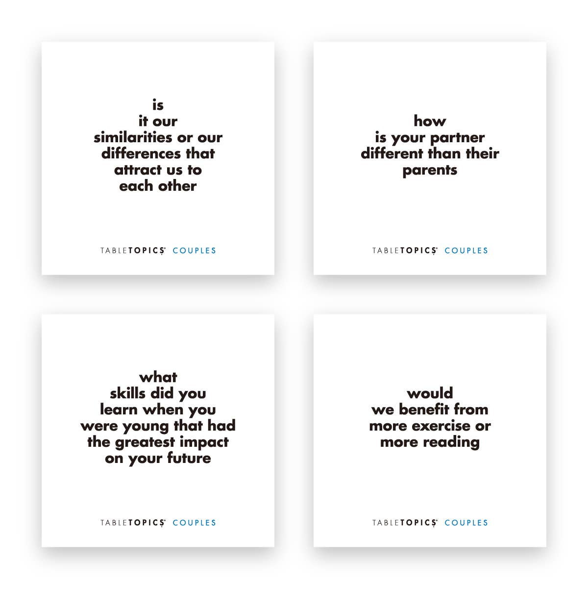 TABLETOPICS COUPLES - Conversation Starters for Deeper Conversations