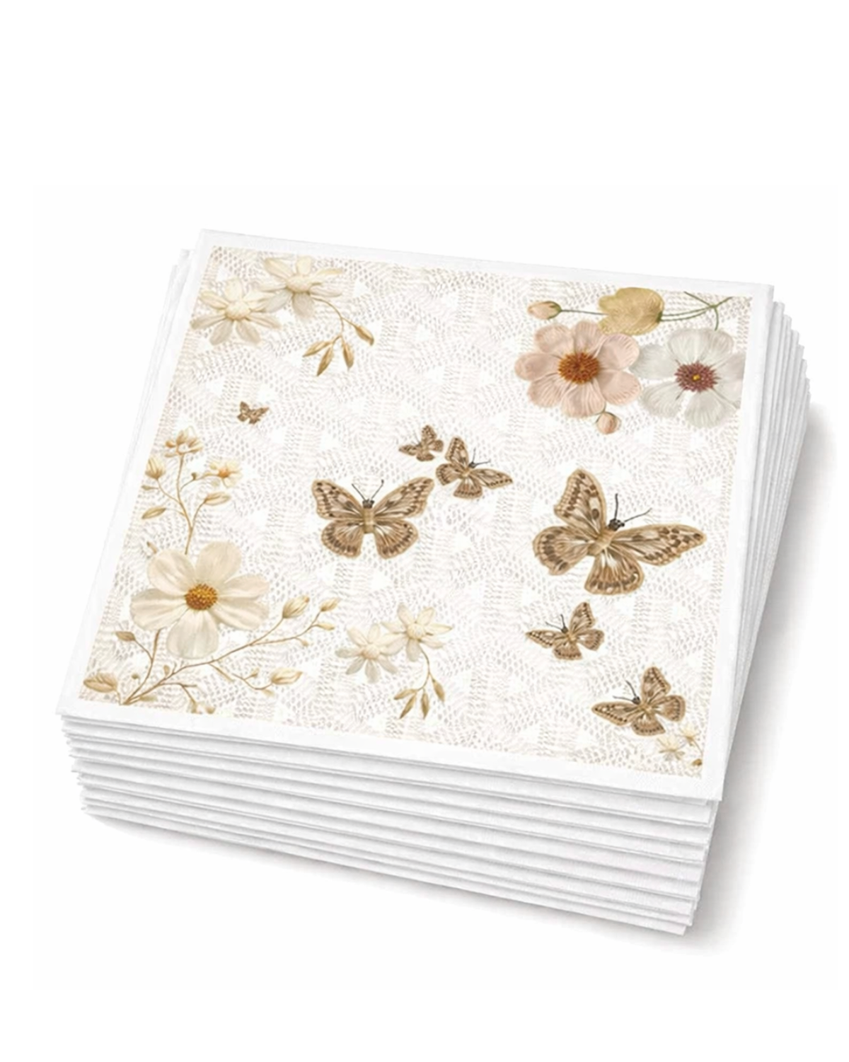 Linen-Feel Lunch Napkins, Fleur
