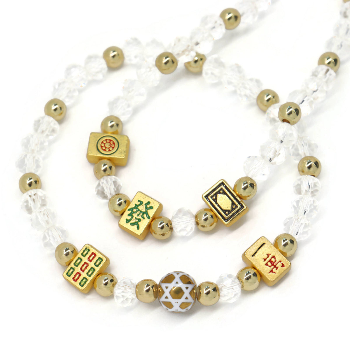 Mahjong Gold & White Bracelet
