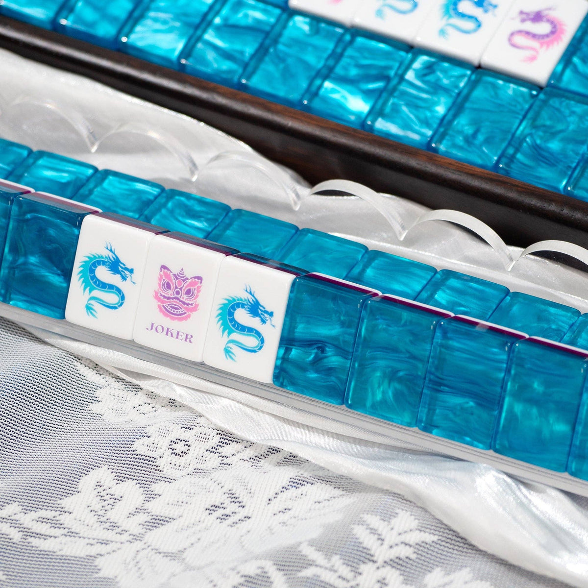 Garden Party Mahjong Set - Sapphire Blue