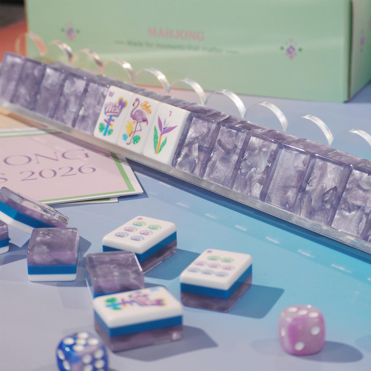 Palm Beach Bling Mahjong Set - Lavender