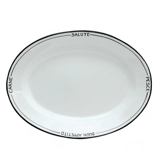 POSATA NERO: Oval Serving Platter (Made in Italy)