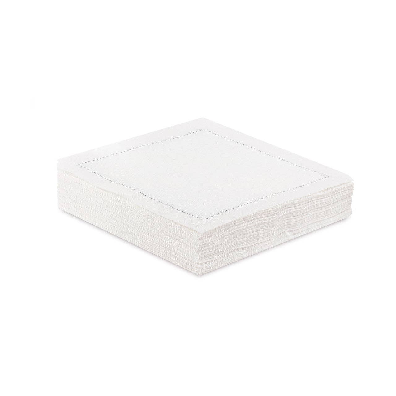 White Linen Cocktail Napkins - 50x