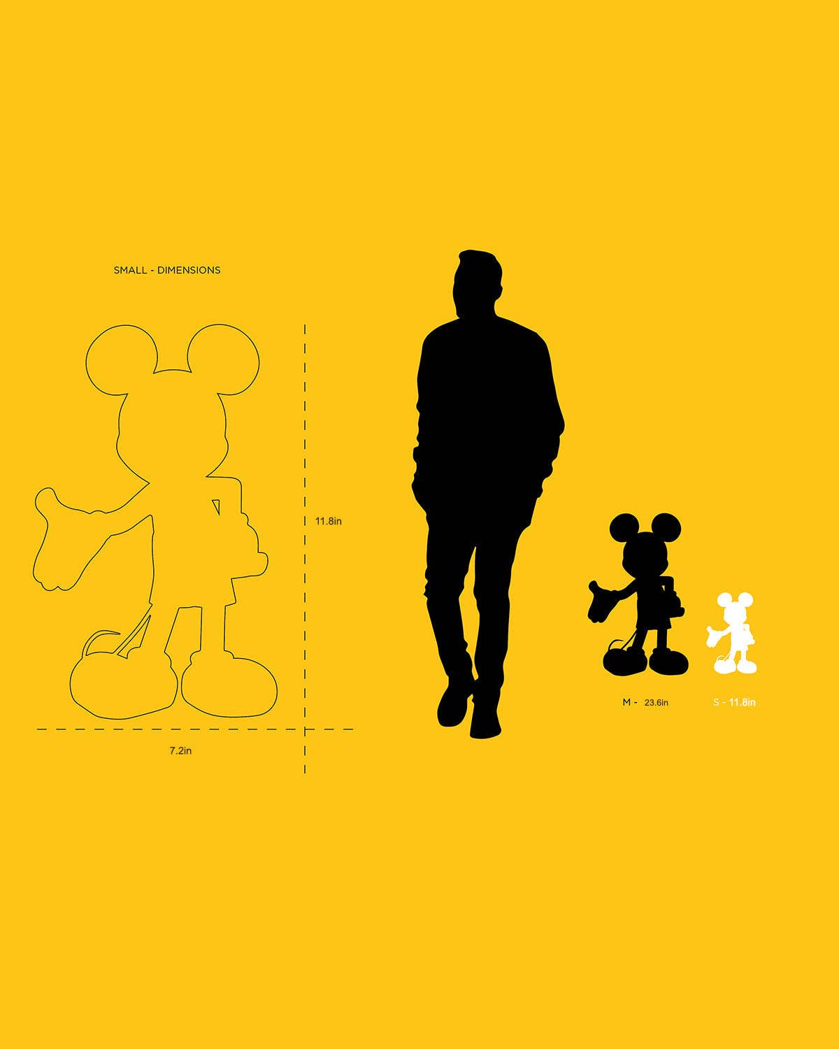 Mickey Mouse WELCOME Silver 12in by Leblon
