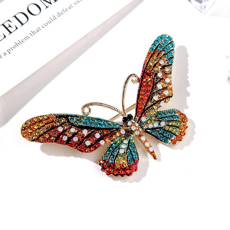 Butterfly Rhinestone Brooch