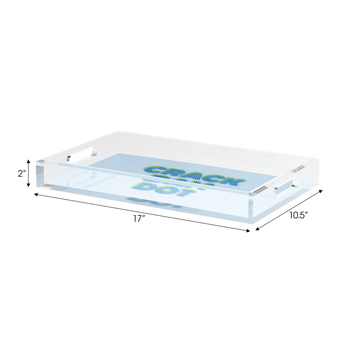 Mahjong Crack Bam Dot Blues Celery Acrylic Rectangle Decorative Tray