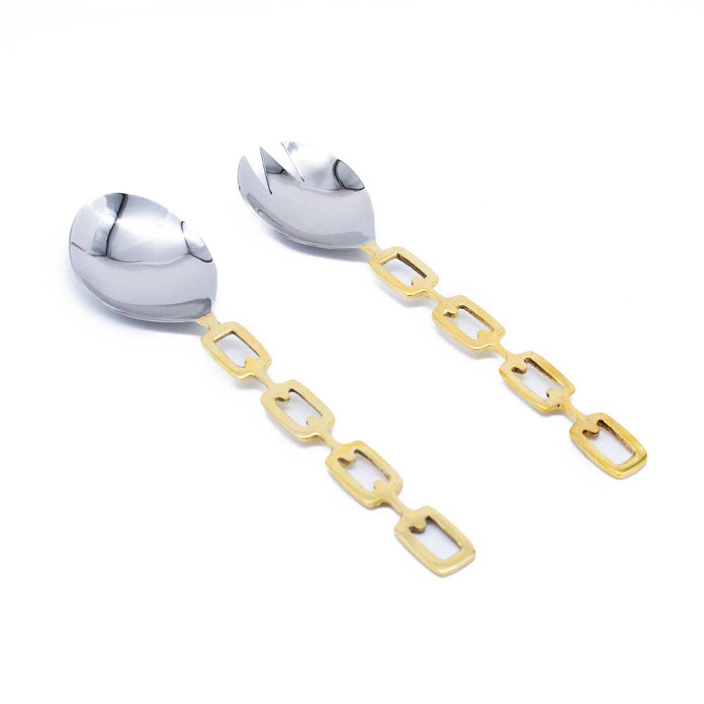 Luxe Linked Stainless Steel Salad Servers