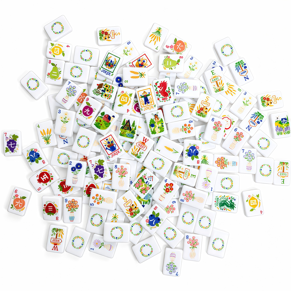 Mahjong Tile Set - Country Garden