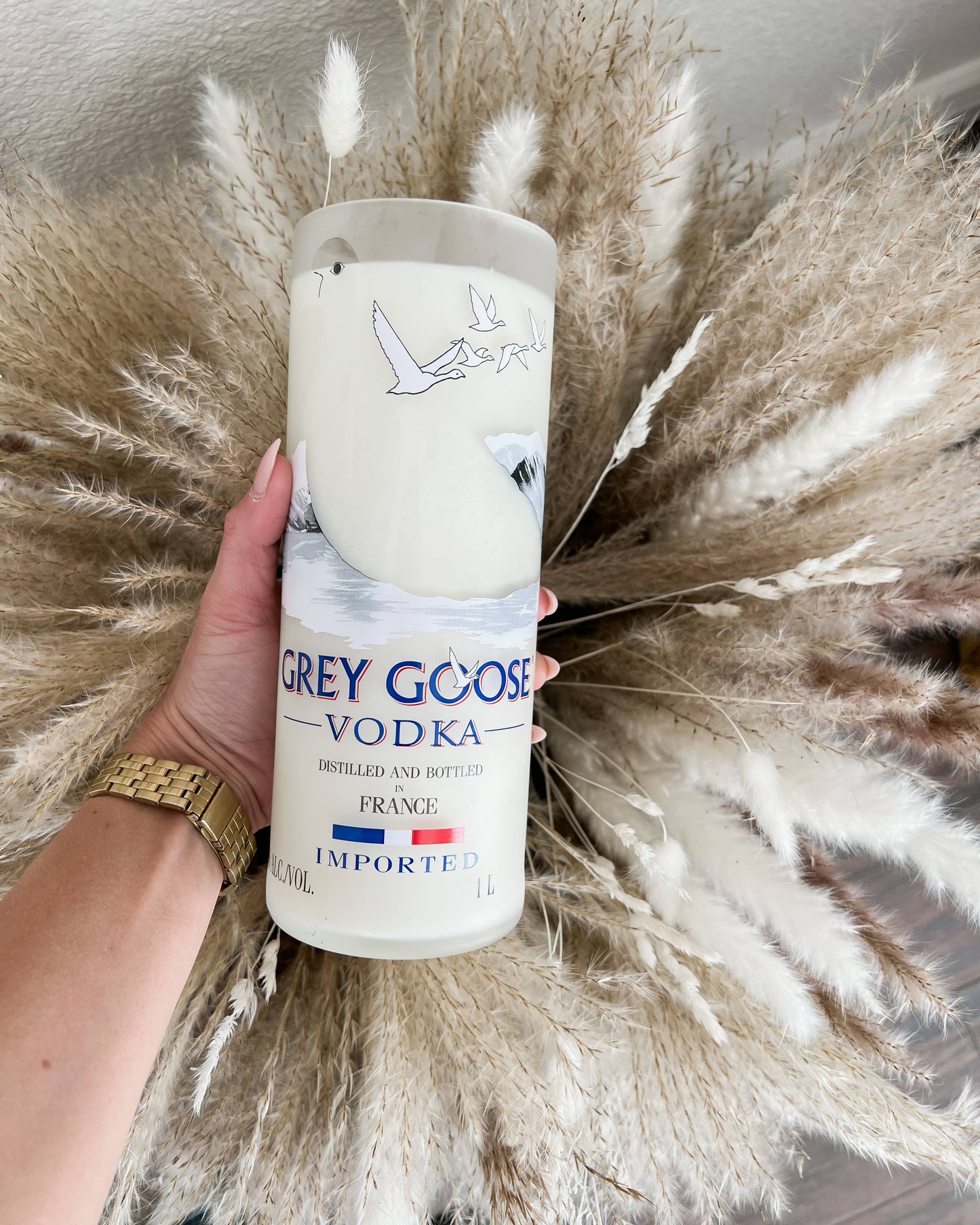 Recycled Grey Goose Candle 
