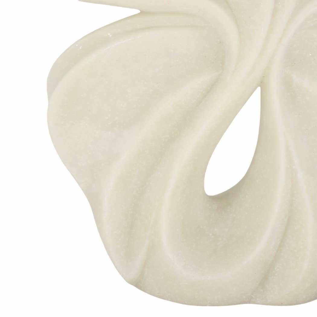 Decorative Sculpture - White Quartz Resin Butterfly, 16 in.