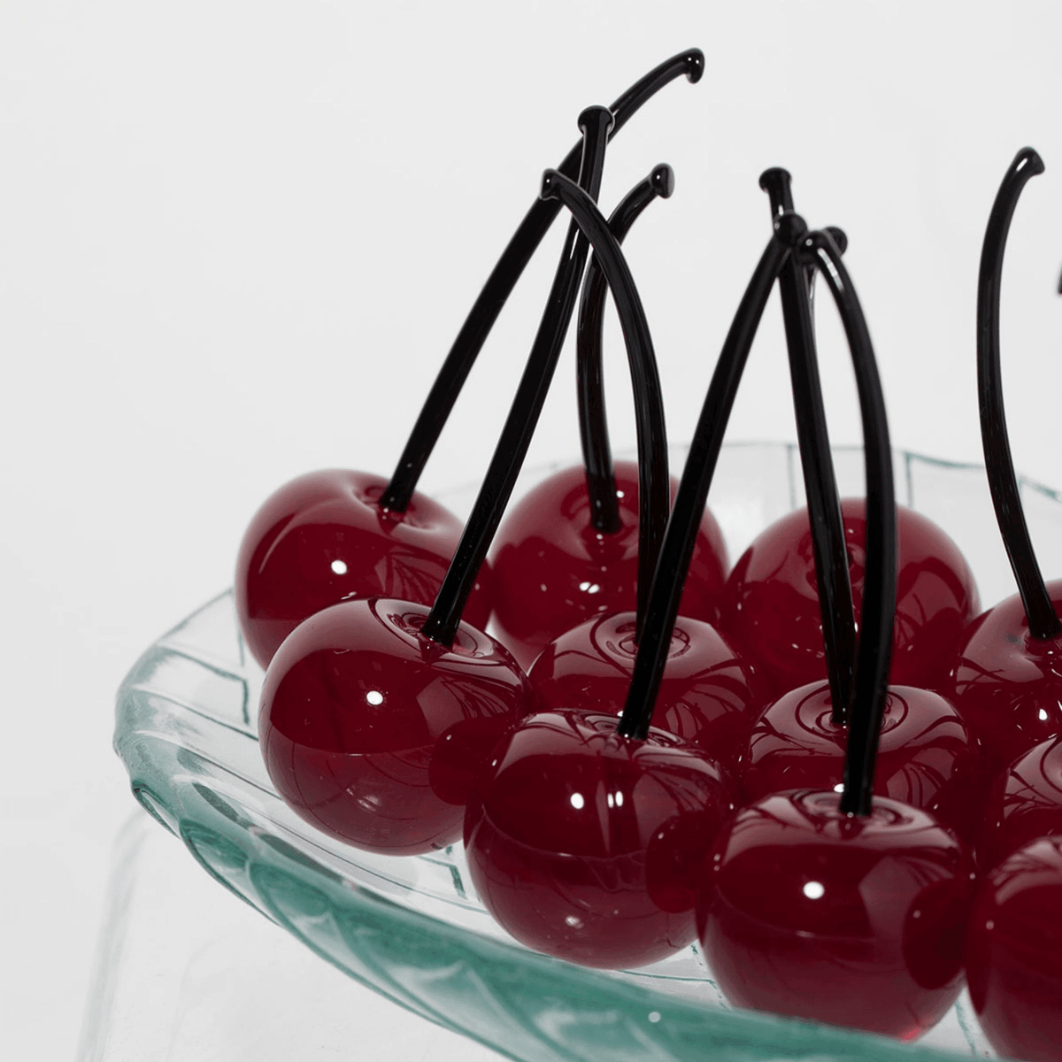 Murano Glass Cherries, Lifelike,  Made in Italy (Each)