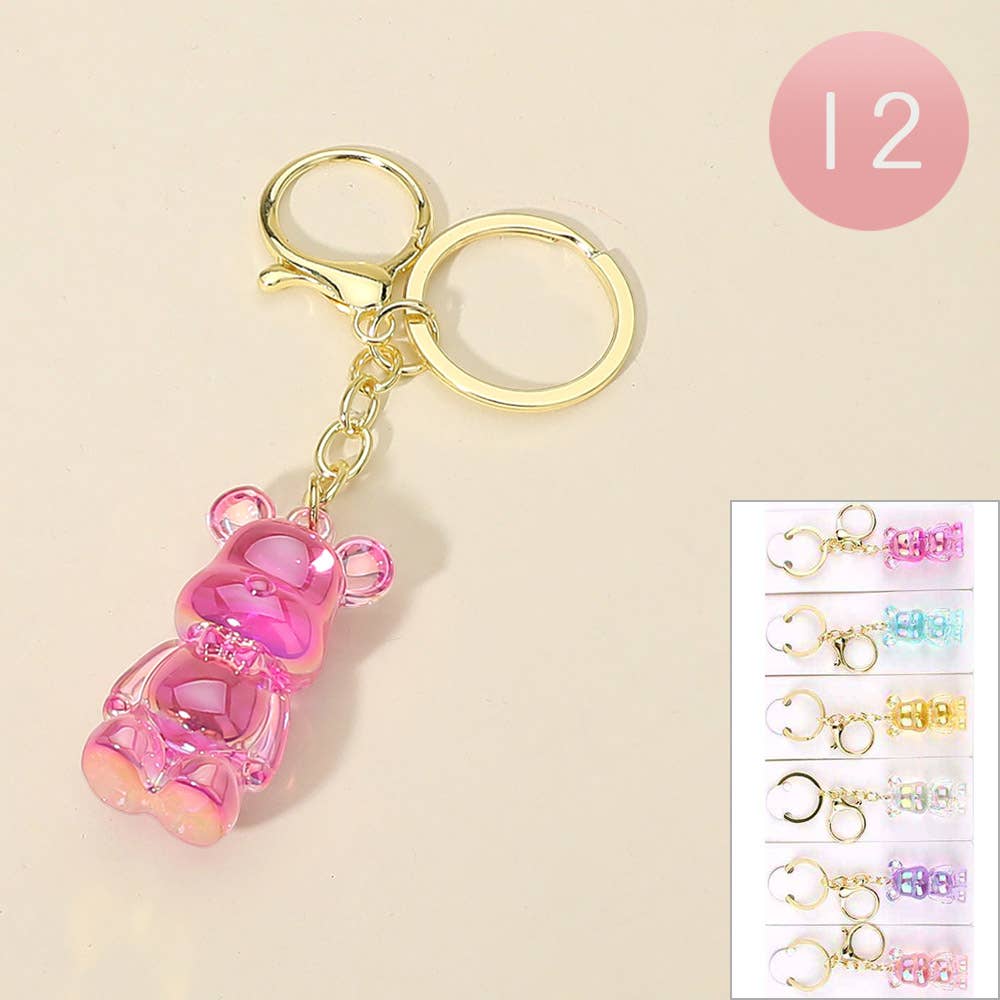 12PCS - Bear Charm Keychains