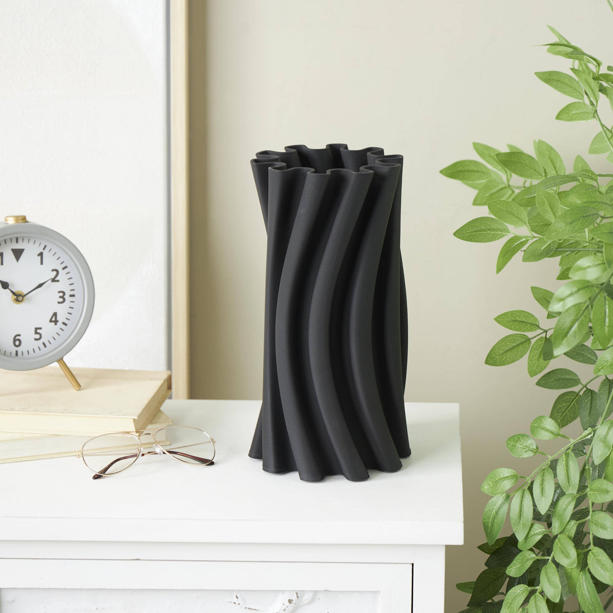 Contemporary Black Ceramic Vase -