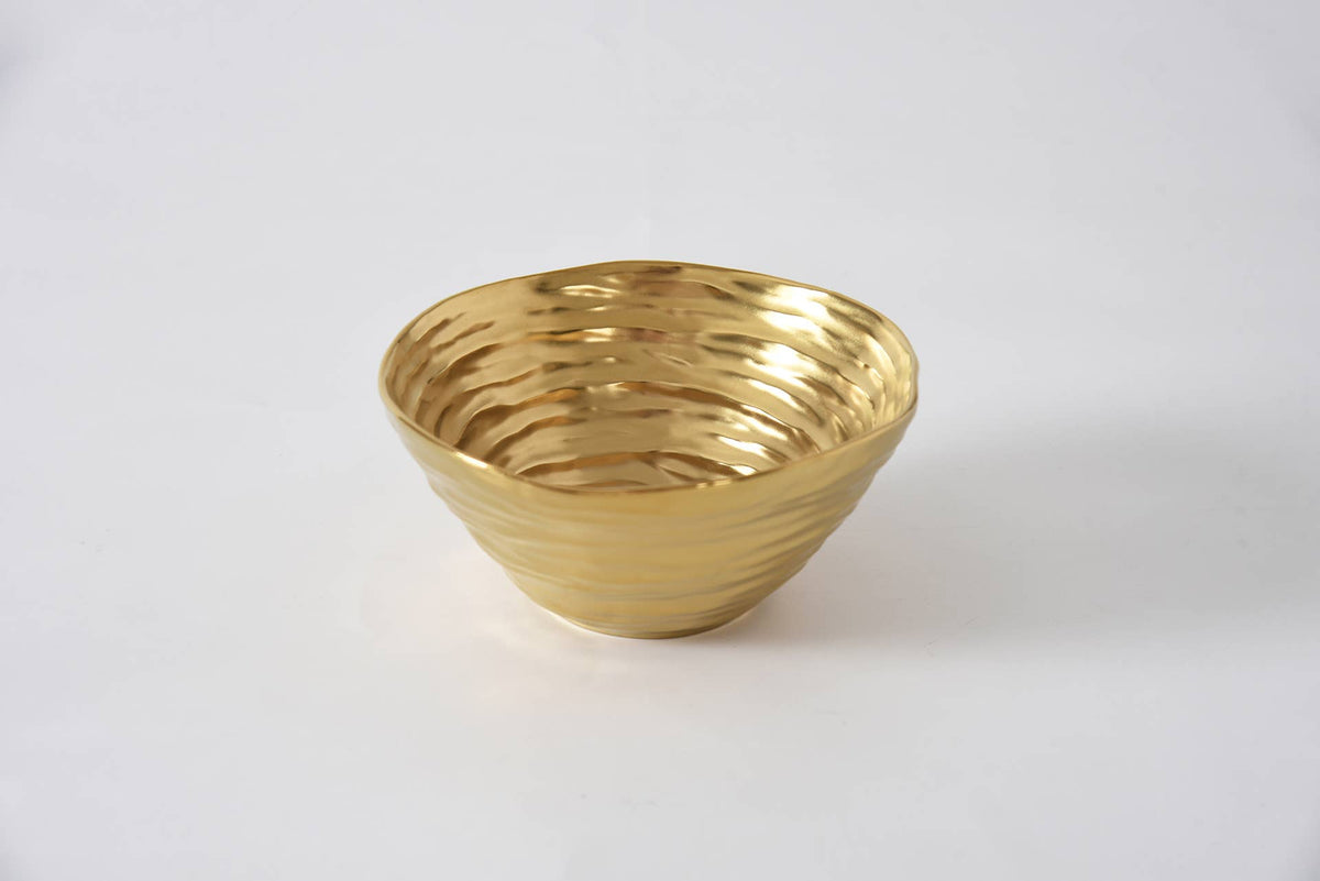 Small Gold Porcelain Serving  Bowl