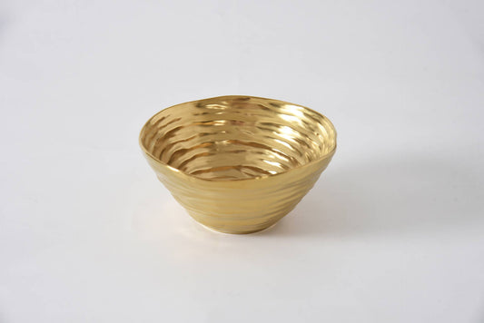 Small Gold Porcelain Serving  Bowl