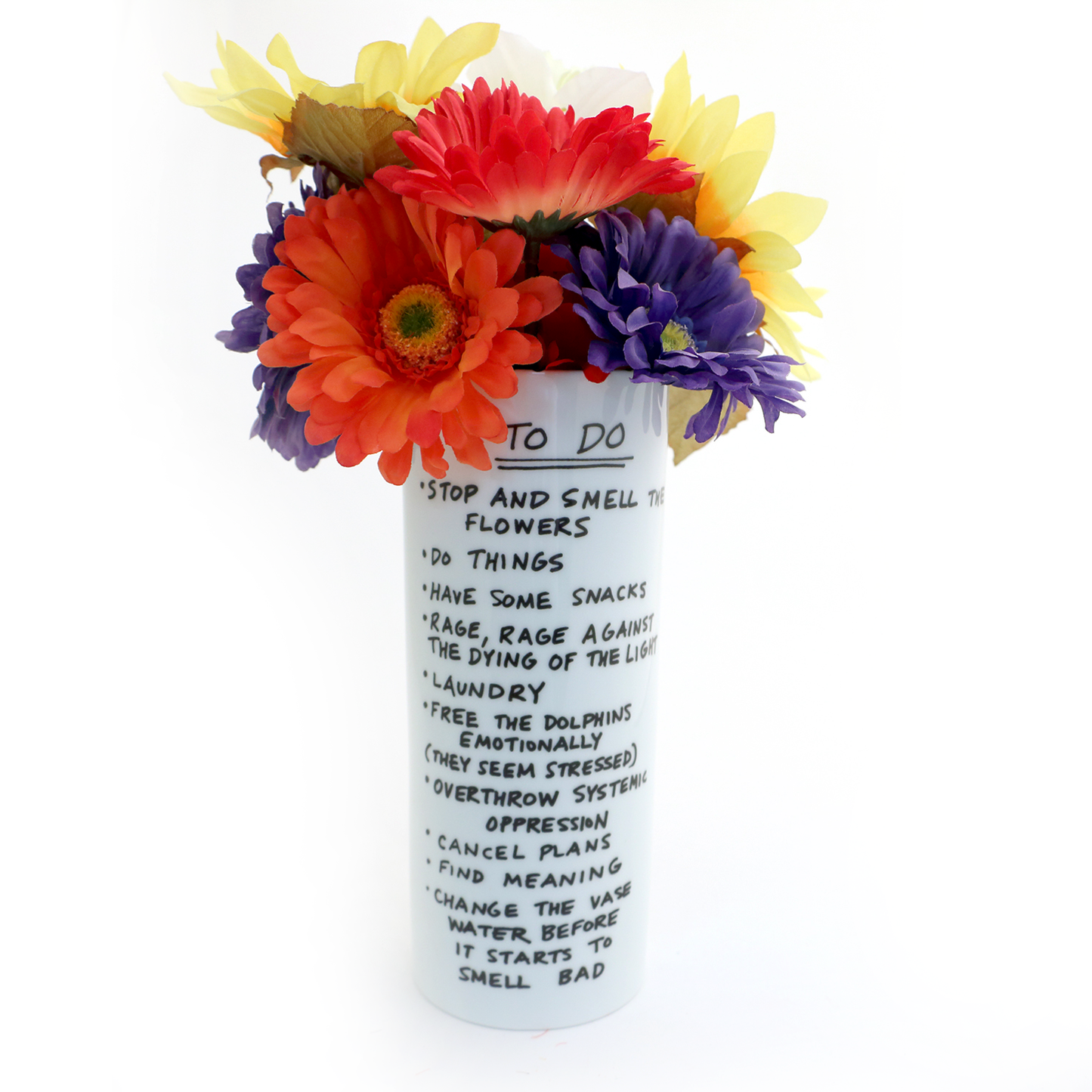 To Do List Whimsical Vase , tall porcelain funny vase