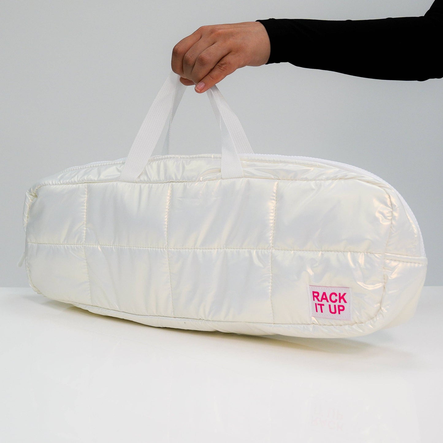Rack It Up Metallic White Bag