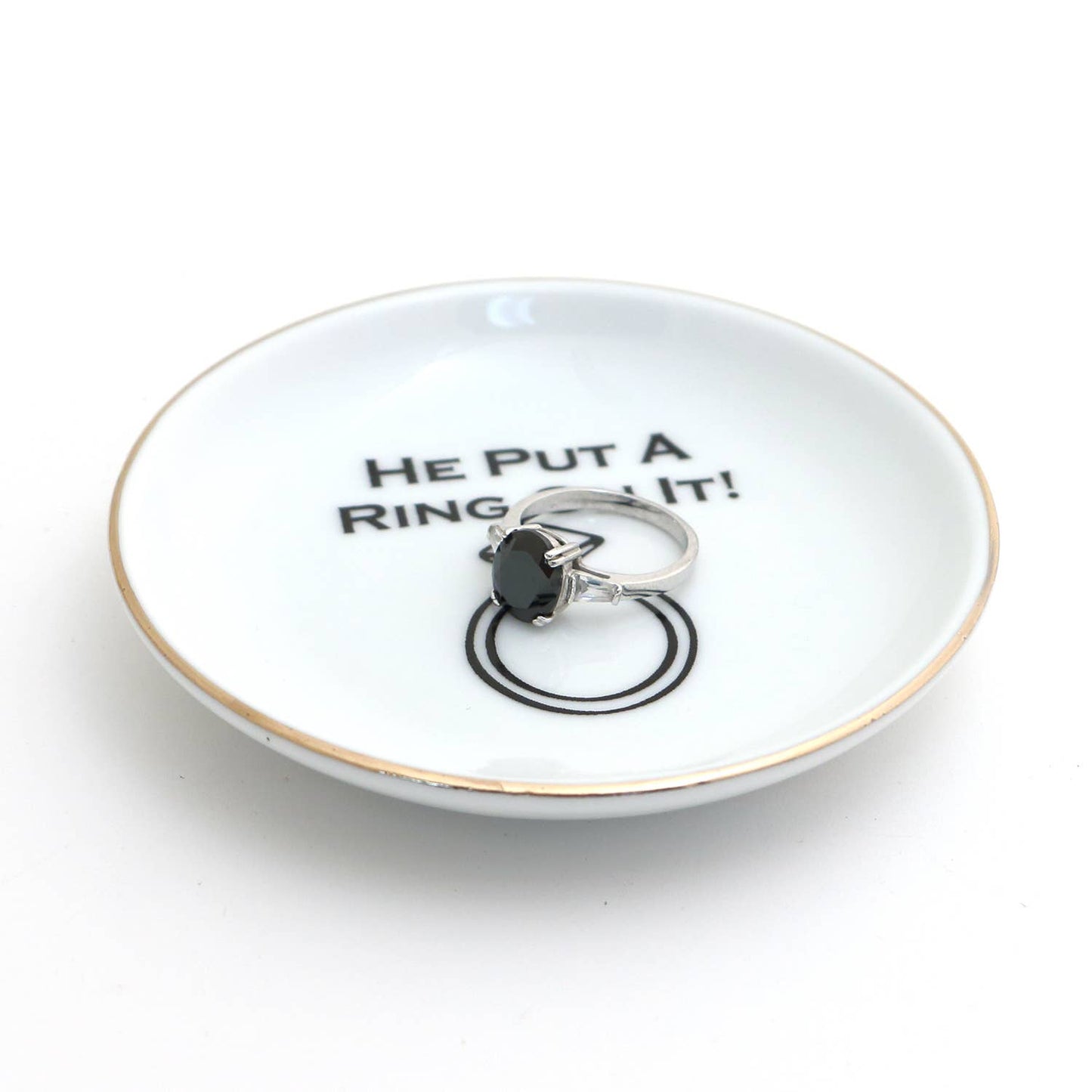 He Put A Ring On It Ring Dish with 22k Gold Accents