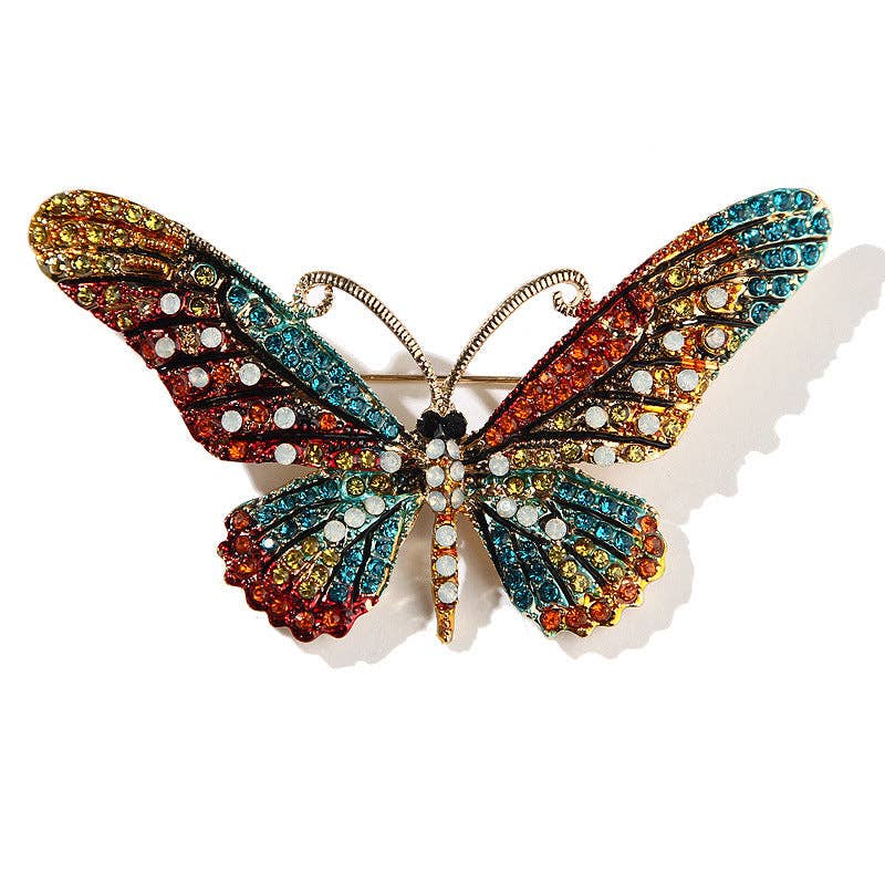 Butterfly Rhinestone Brooch