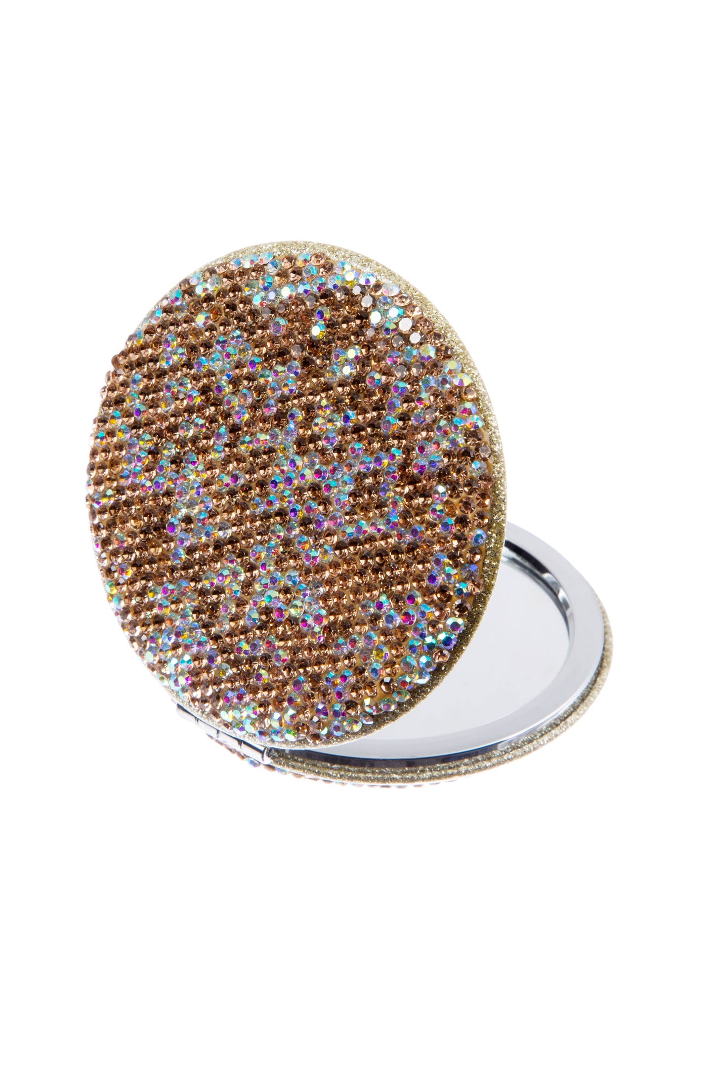 Circle Rhinestone Folding Makeup Mirror