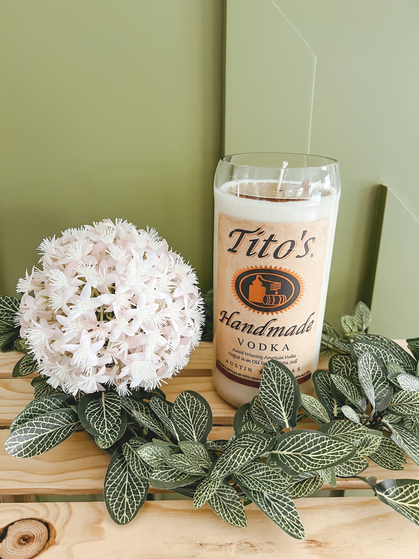 Recycled Titos Candle