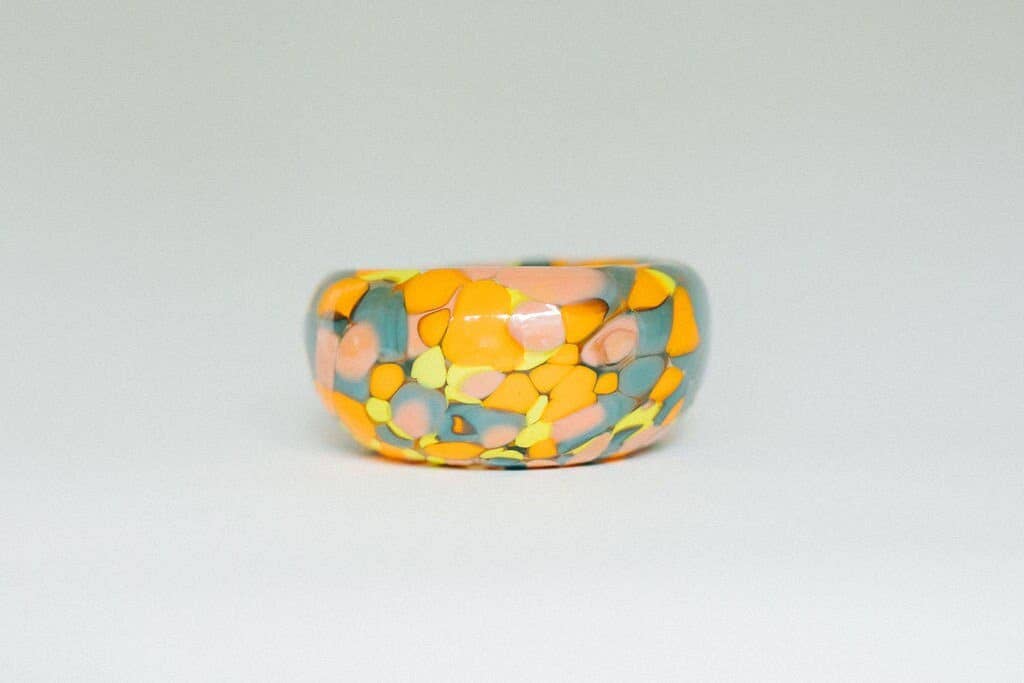 Glass Blown 90's Neon  Bubble Bowl