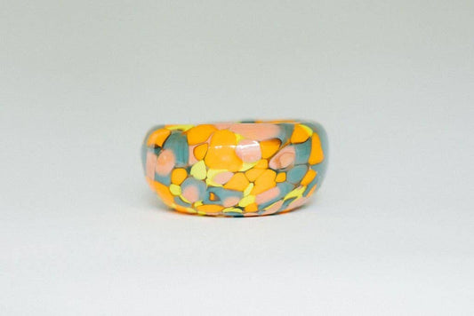 Glass Blown 90's Neon  Bubble Bowl