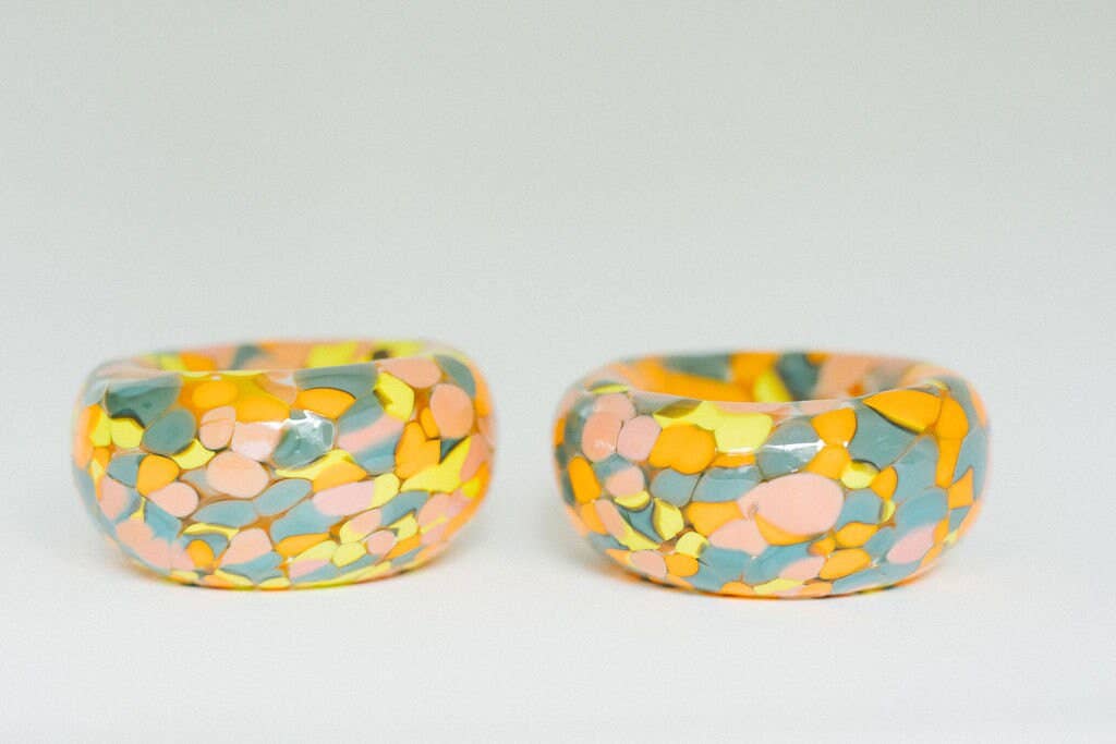 Glass Blown 90's Neon  Bubble Bowl