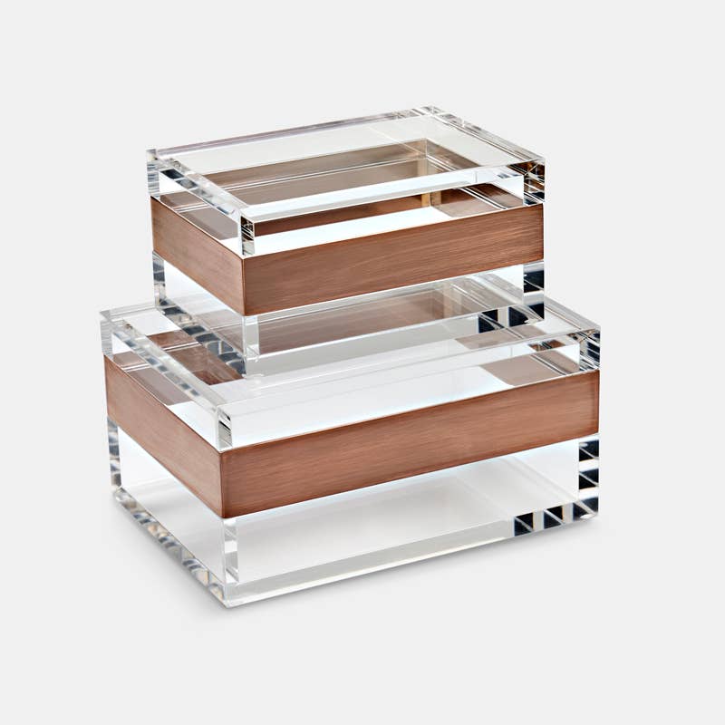 Transitional Orjano Boxes in Acrylic and Bronze