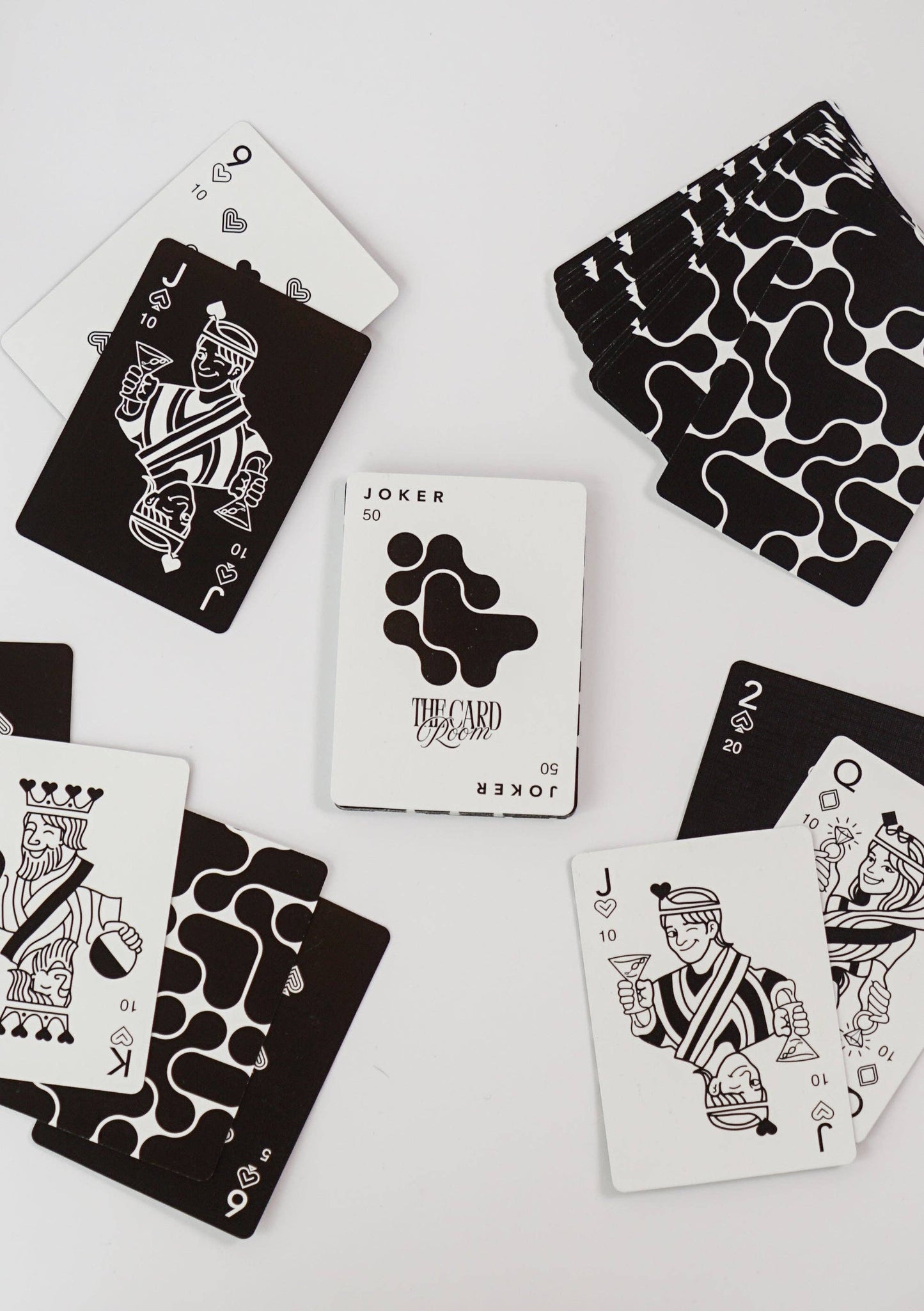 Black + White Canasta Cards with Points