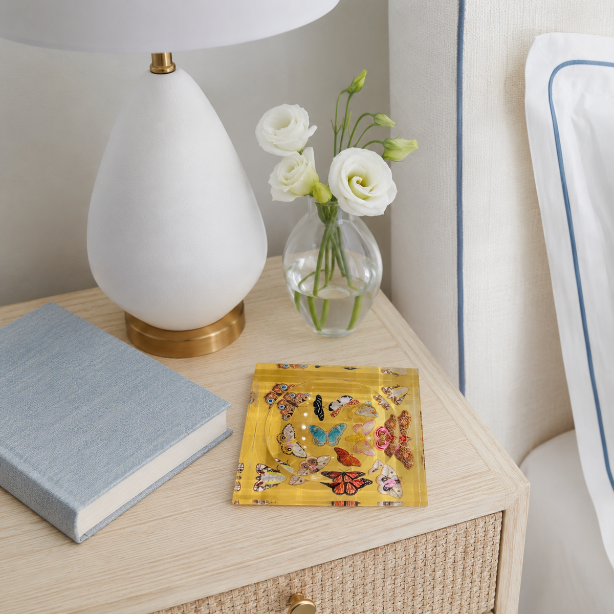Catchall Lucite Bowl  - Golden Butterfly