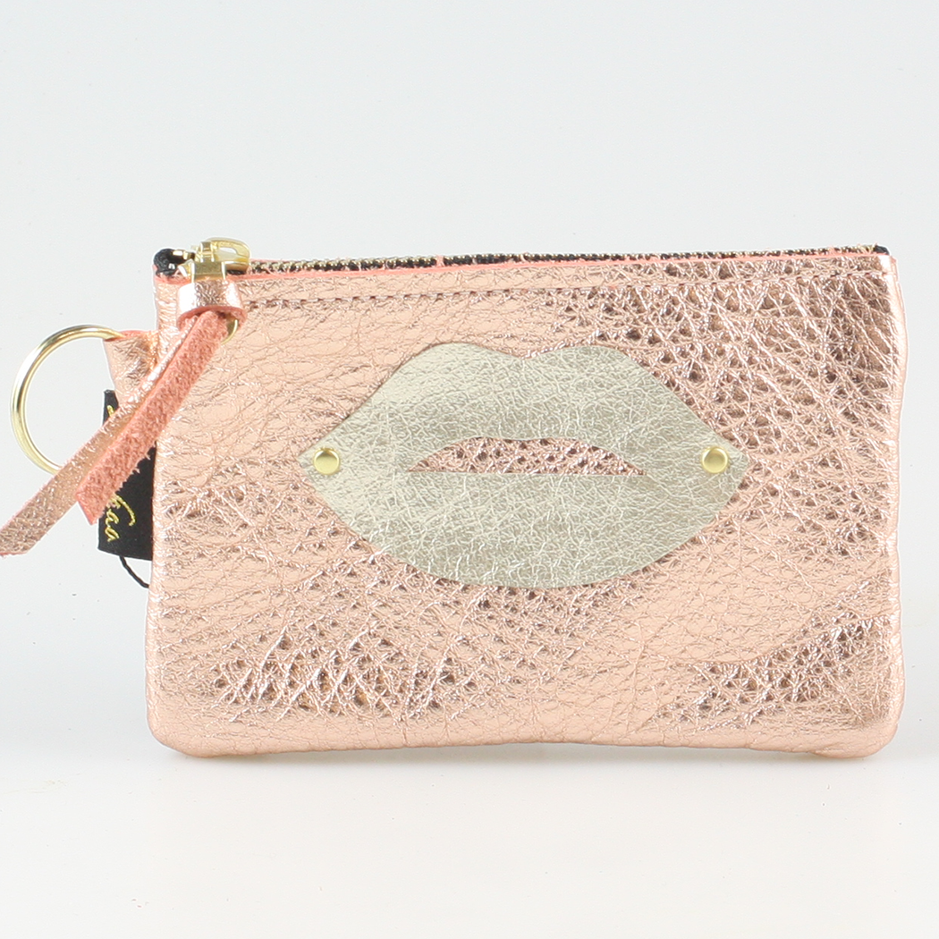 The LIPS Appliqué Clutch/Makeup Bag