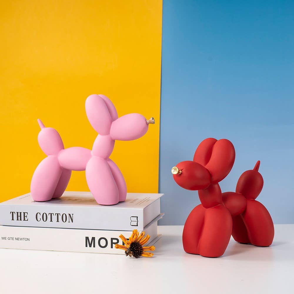 Balloon Dog Resin Figurine Modern Home Decor Gold Nose