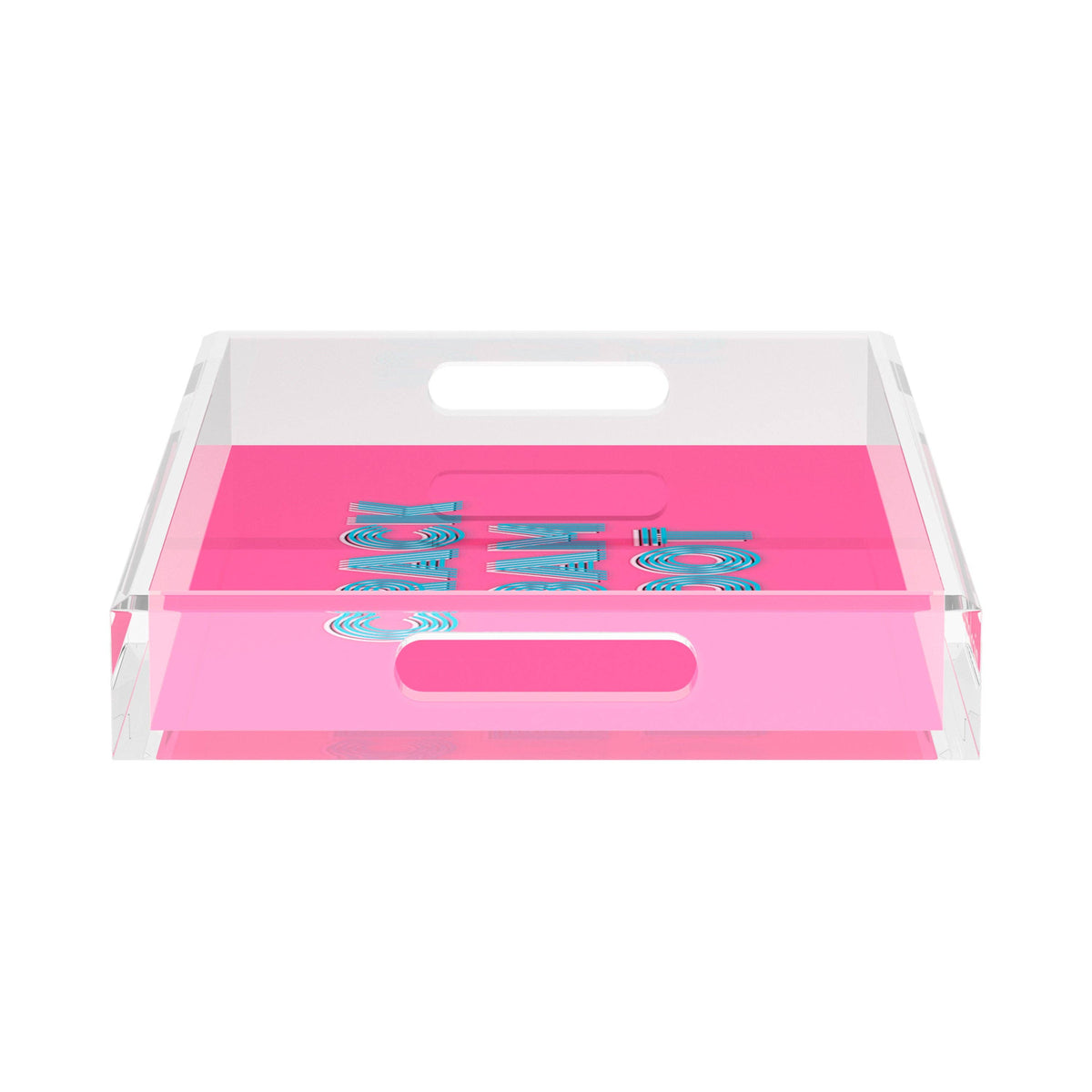 Mahjong Crack Bam Dot Hybiscus Powder Acrylic Rectangle Decorative Tray