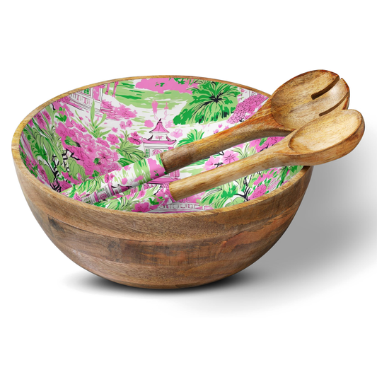 Pink & Green Palm Beach 12" Decorative Bowl