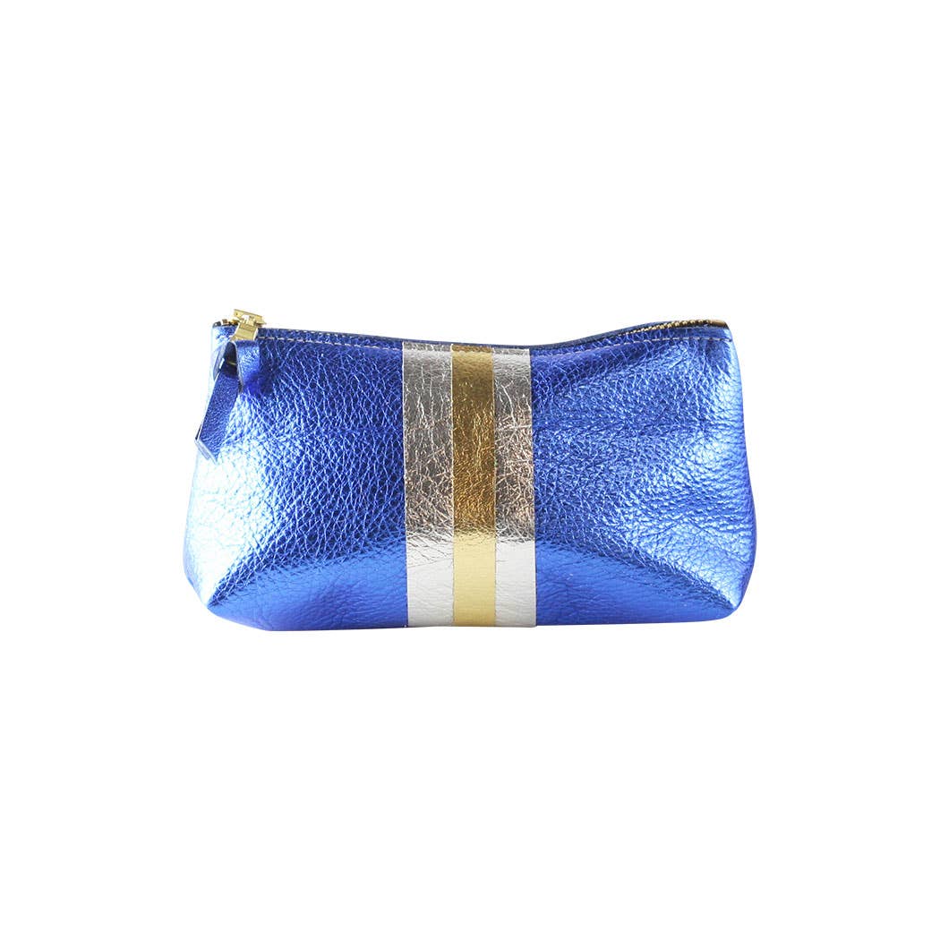 The Metallic Stripe Smaller Makeup Clutch
