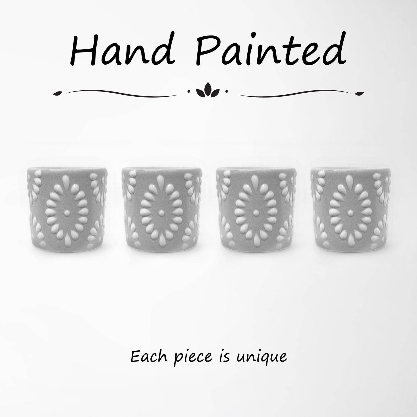 Talavera Shot Glass - Grey & White (Each)