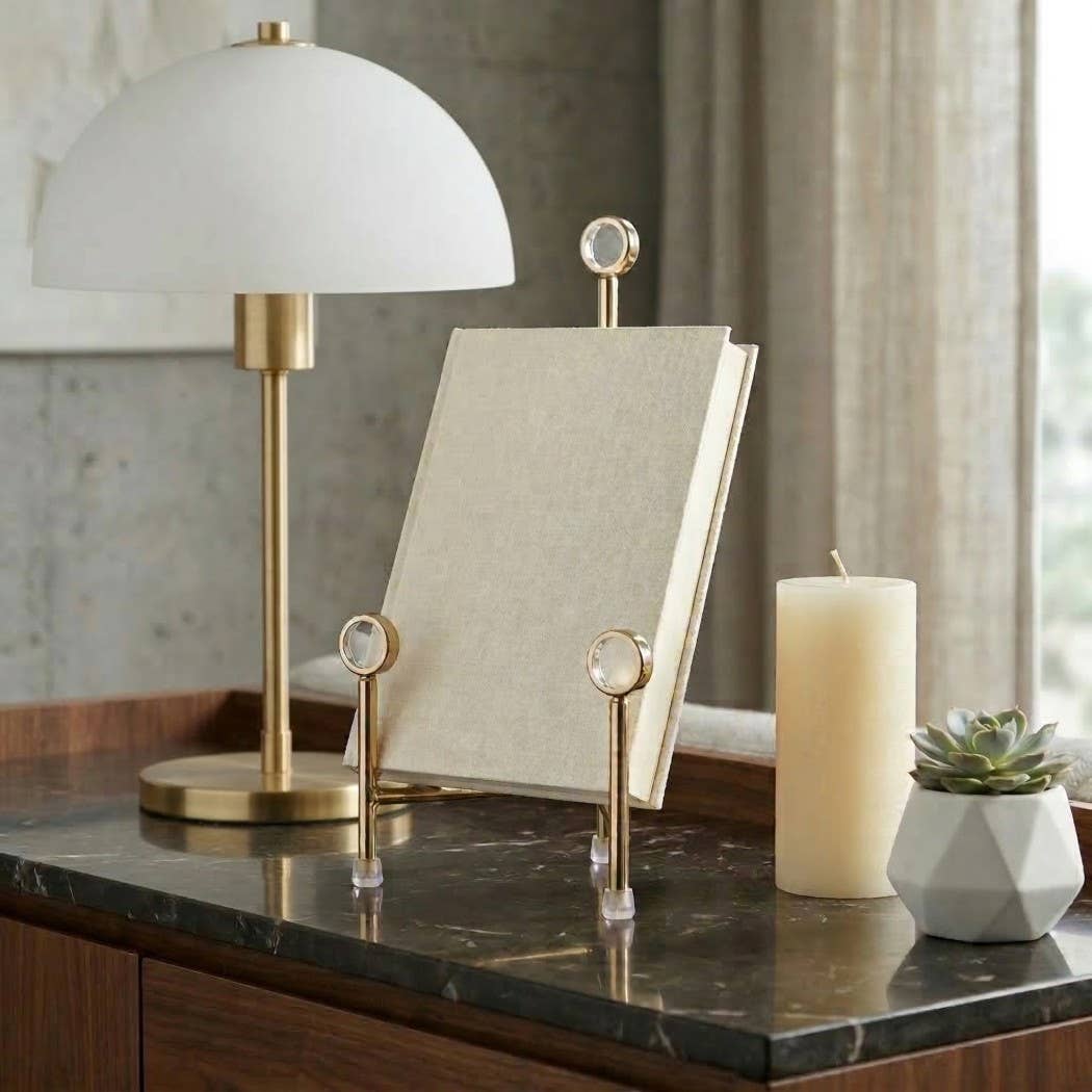 Gold Metal Acrylic Easel Stand, 10 in.(Book Holder)