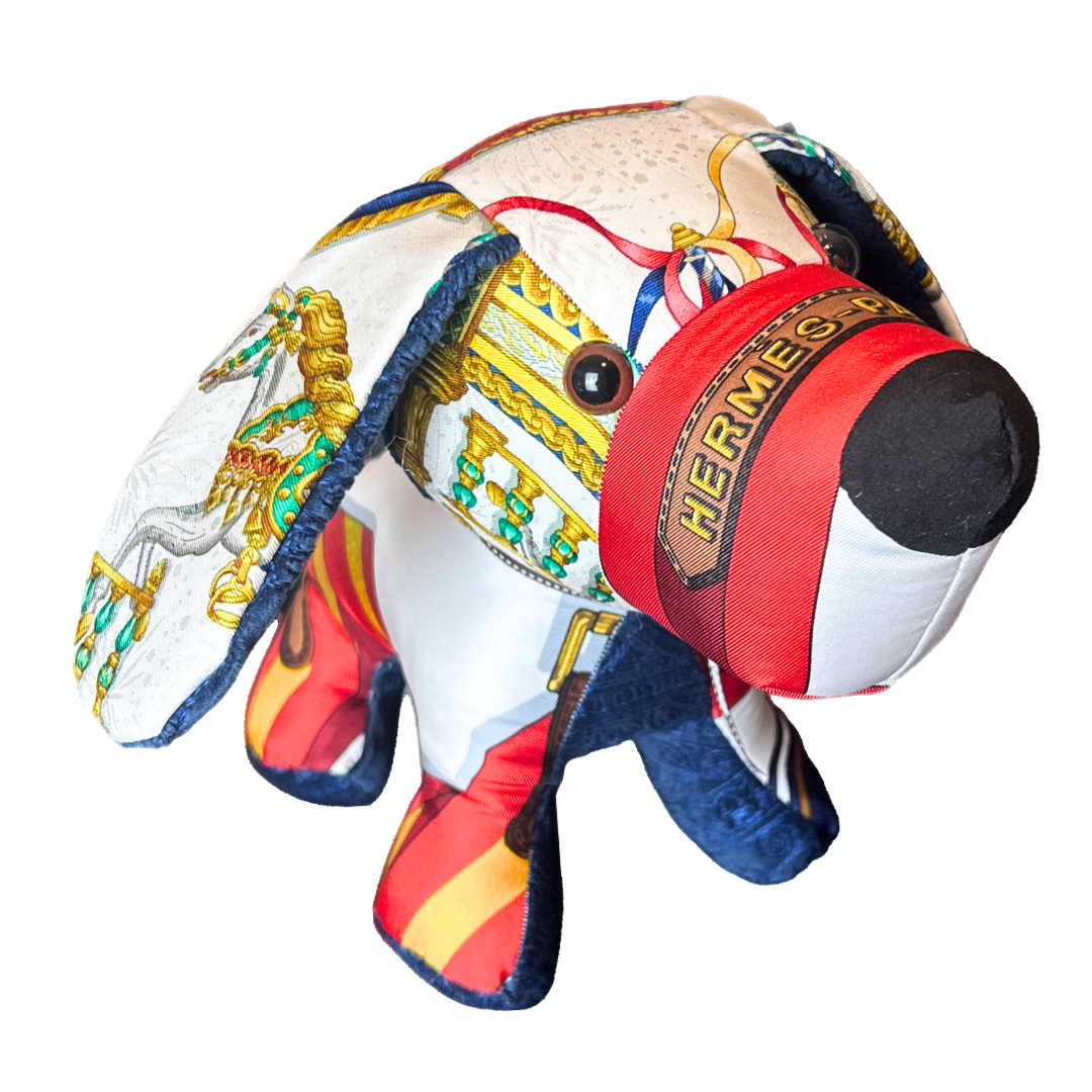 Hermes Sangles Vintage Silk Scarf Loyal Puppy (One of a Kind)
