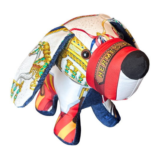 Hermes Sangles Vintage Silk Scarf Loyal Puppy (One of a Kind)