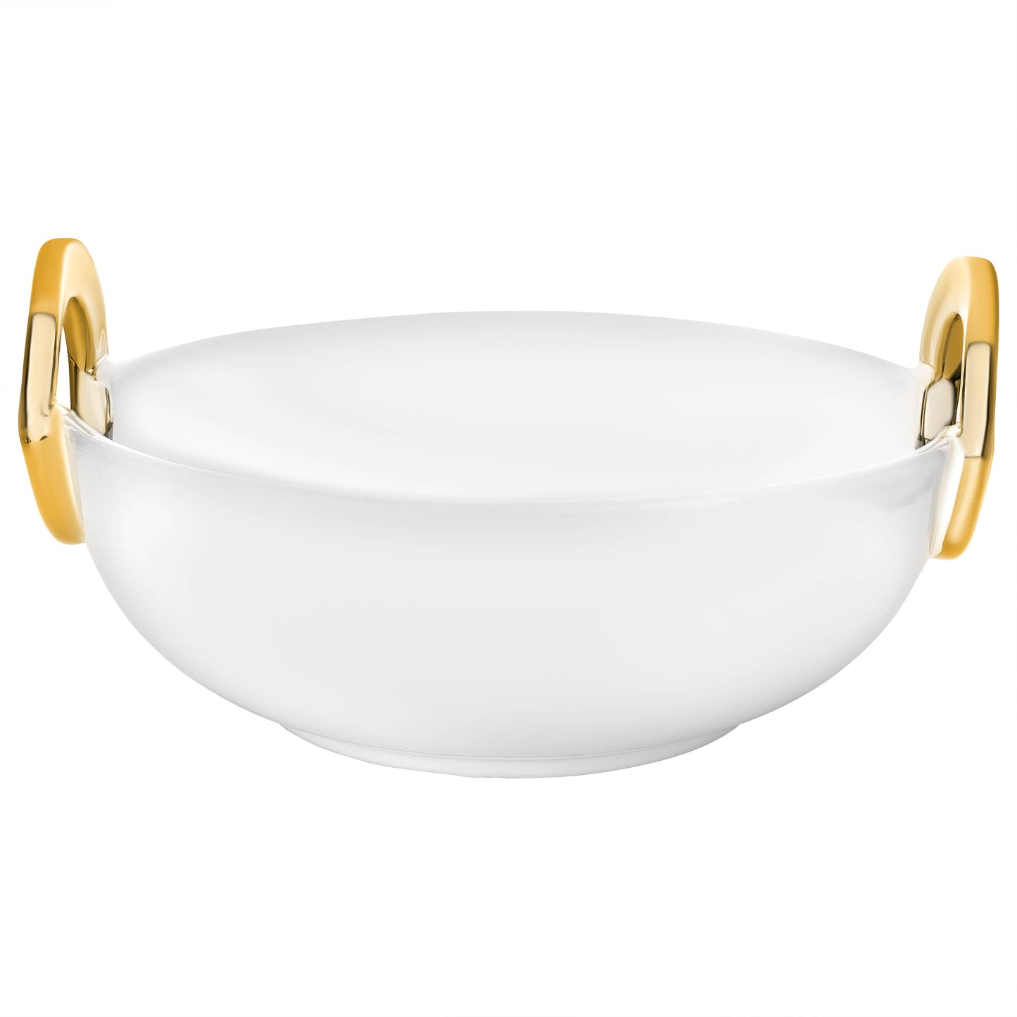 Ceramic Bowl With Gold Loop Handle