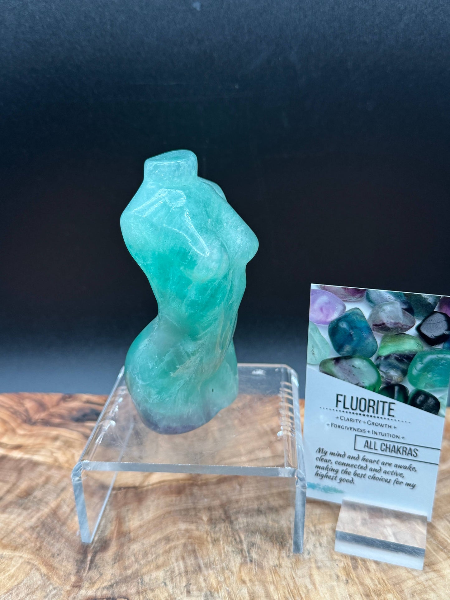 4.1" Fluorite Women Goddess Lady Body Carving L156